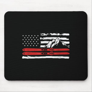 American Skiing Gift For A Skier Mouse Pad
