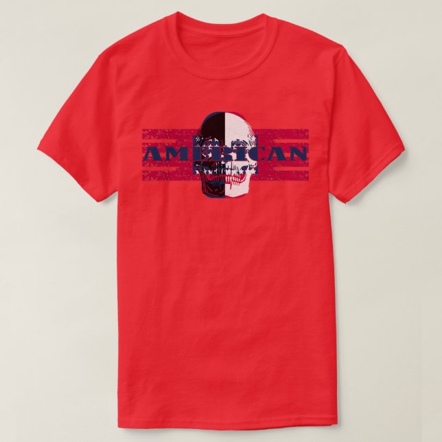 American Skull Flag 2 T-Shirt (Design Front)