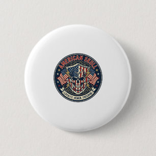 American Skull Patriotic Patriotic Skull Tough Gra 6 Cm Round Badge