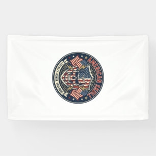 American Skull Patriotic Patriotic Skull Tough Gra Banner