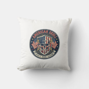 American Skull Patriotic Patriotic Skull Tough Gra Cushion