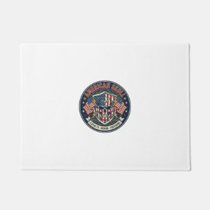 American Skull Patriotic Patriotic Skull Tough Gra Doormat