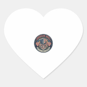 American Skull Patriotic Patriotic Skull Tough Gra Heart Sticker
