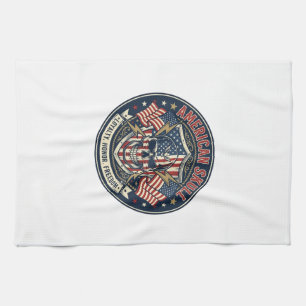 American Skull Patriotic Patriotic Skull Tough Gra Tea Towel