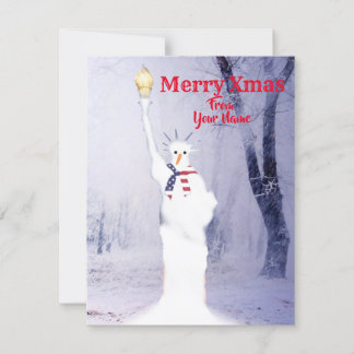 American snowman Christmas card