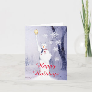 American snowman Christmas holiday Card