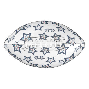 American soccer ball with blue stars