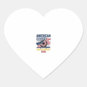 American Soccer Fan Tournament 2026 Vintage Shirt Heart Sticker