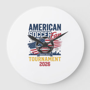American Soccer Fan Tournament 2026 Vintage Shirt Large Clock
