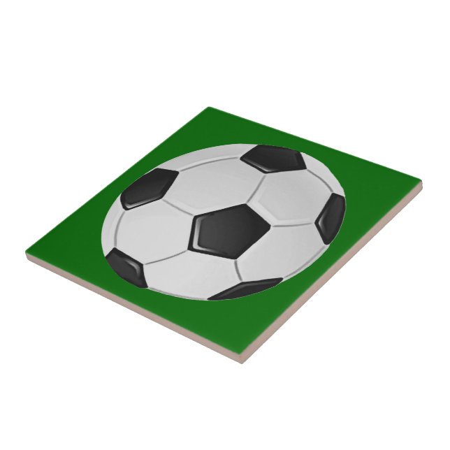 American Soccer or Association Football Ball Ceramic Tile (Side)