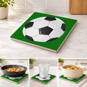 American Soccer or Association Football Ball Ceramic Tile