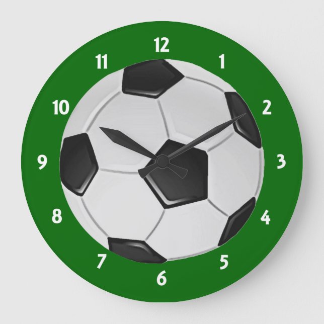 American Soccer or Association Football Ball Large Clock (Front)