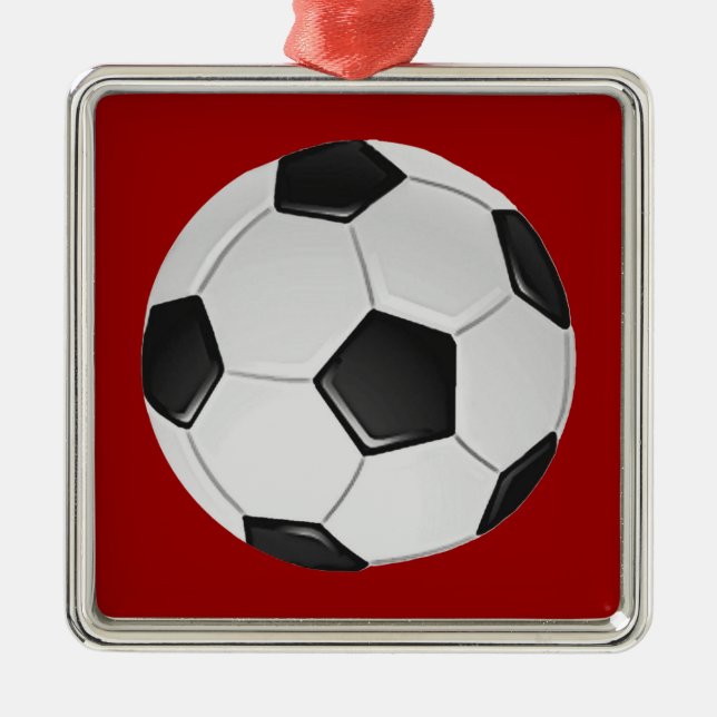 American Soccer or Association Football Metal Ornament (Front)