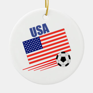American Soccer Team Ceramic Ornament