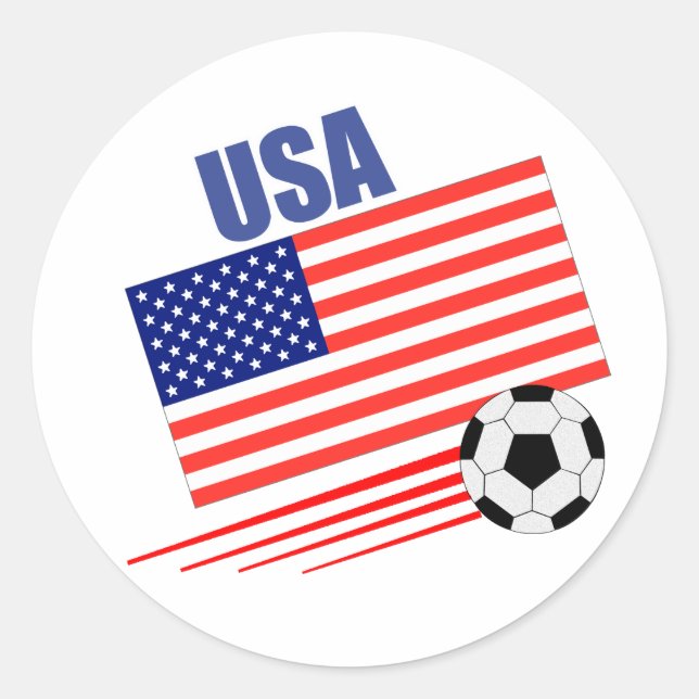 American Soccer Team Classic Round Sticker (Front)