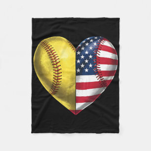 American Softll Heart Usa Flag 4th Of July Softll  Fleece Blanket