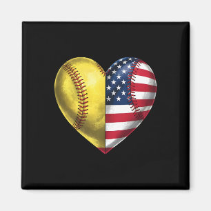 American Softll Heart Usa Flag 4th Of July Softll  Magnet
