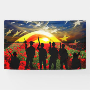 American Soldier American Flag In Honour Banner