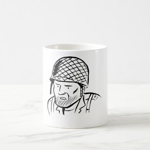 American Soldier Illustration Coffee Mug