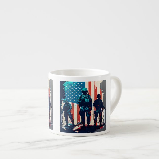 American Soldiers Espresso Mug  (Front Right)