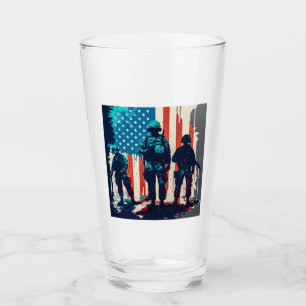 American Soldiers Glass Tumbler 