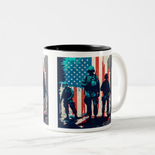 American Soldiers Two-Tone Mug, 11 oz  Coffee Mug