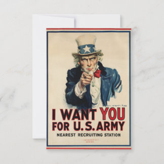 American Soldiers Wanted Poster WWII Invitation