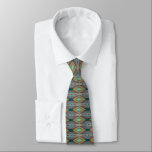 American Southwest Patterned Art And Earthy Colors Tie<br><div class="desc">Neck Tie business suit and casual fun trendy fashion statement apparel attire accessory printed with a American Southwest Patterned Art And Earthy Colors inspired graphic design illustration by TheFabricSeal at Zazzle #ZazzleMade https://www.zazzle.com/store/thefabricseal This American Indian Art Style drawing image is a beautiful mirrored repeating pattern design with elements of pointed...</div>