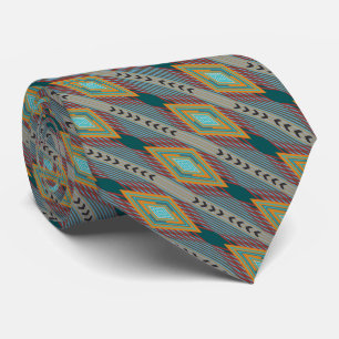 American Southwest Patterned Art And Earthy Colors Tie