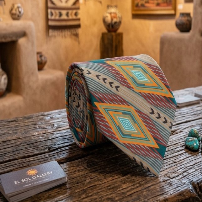 American Southwest Patterned Art And Earthy Colour Tie (Creator Uploaded)