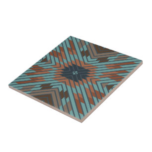 American Southwest Tribal Patterned Art And Colour Ceramic Tile