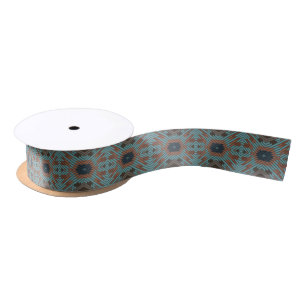 American Southwest Tribal Patterned Art And Colour Satin Ribbon
