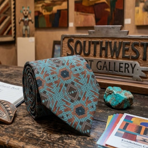 American Southwest Tribal Patterned Art And Colour Tie