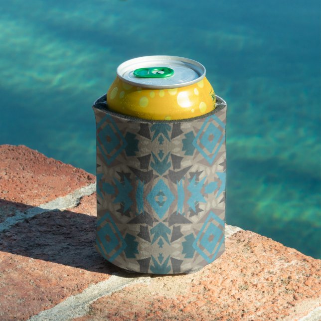 American Southwestern Patterned Art And Colors Can Cooler (In Situ Pool)