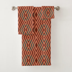 American Southwestern Tribal Pattern Art And Colou Bath Towel Set