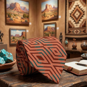 American Southwestern Tribal Pattern Art And Colou Tie