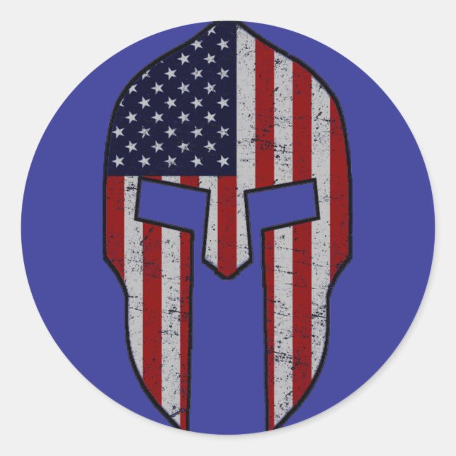 American Spartan  Classic Round Sticker (Front)
