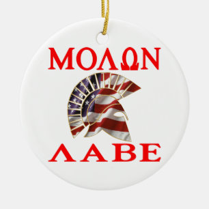 American Spartan Molon Labe Ceramic Ornament