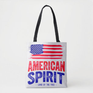 American spirit and land of the free tote bag