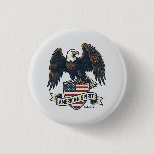 American Spirit Bald Eagle 3 Cm Round Badge
