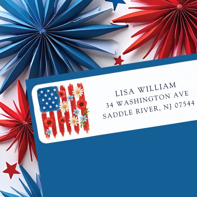 American Spirit flag Return Address Label (Creator Uploaded)