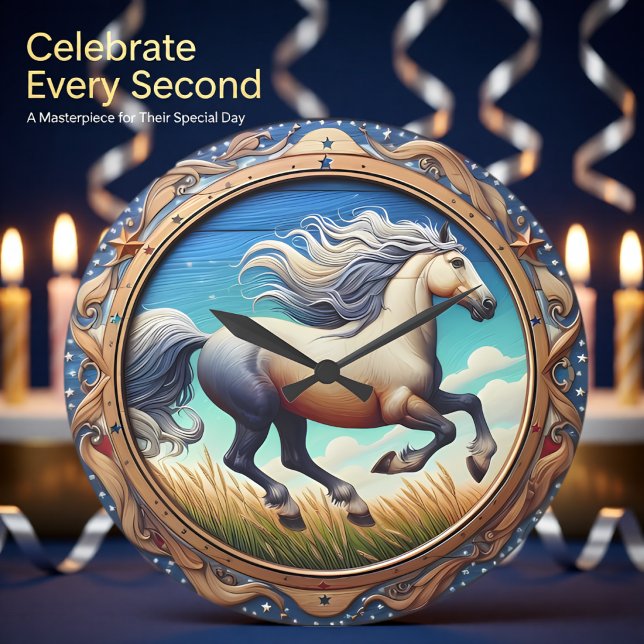 American Spirit Stallion Heritage Large Clock (Creator Uploaded)