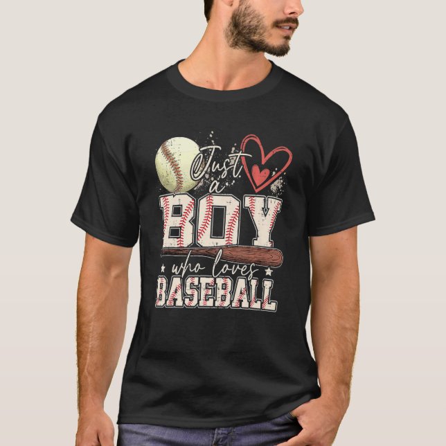 American Sport Men Just A Boy Who Loves Baseball G T-Shirt (Front)