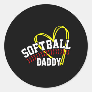 American Sport -softll Player - Softll Daddy Softl Classic Round Sticker