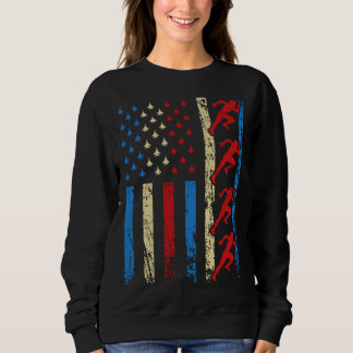 American Sports Flag 4th Of July Track And Field A Sweatshirt