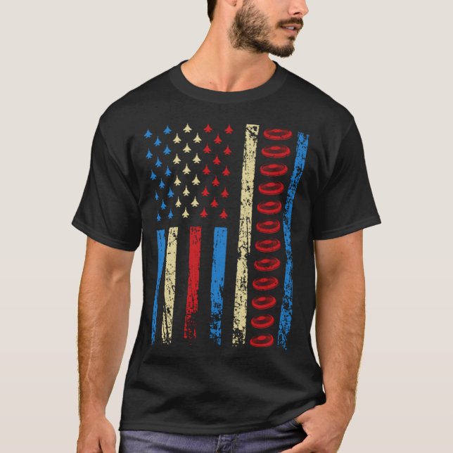 American Sports Flag 4th Of July Ultimate Frisbee  T-Shirt (Front)