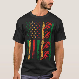American Sports Flag Black History Month Track And T-Shirt