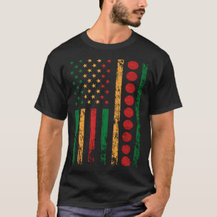 American Sports Flag Black History Month Volleybal T-Shirt