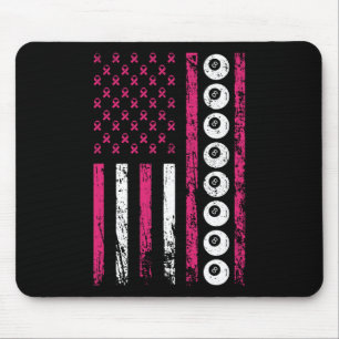 American Sports Flag Breast Cancer Awareness Billi Mouse Pad