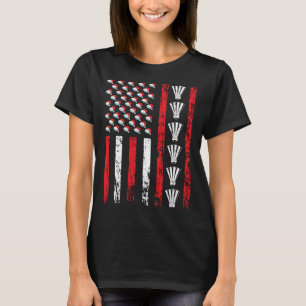 American Sports Flag Christmas Athletic Badminton T-Shirt